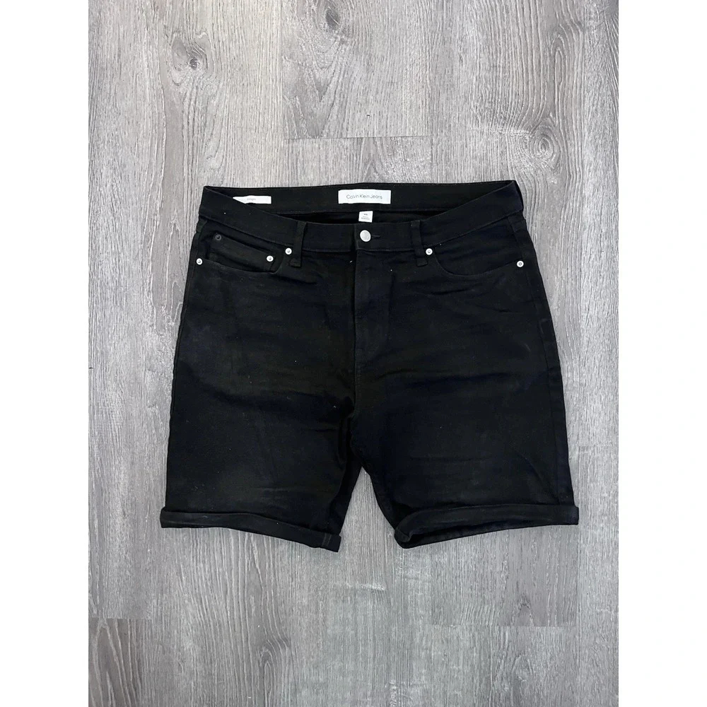Calvin Klein Men's Bermuda Shorts Black Straight Fit 26w STRECH